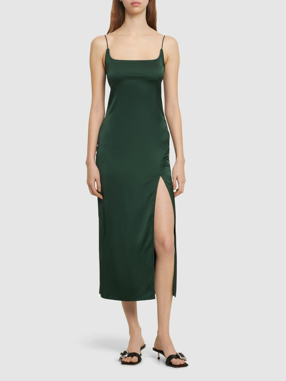 ワンピース JACQUEMUS La Robe Notte JACQUEMUS - La Robe Notte Satin Midi Dress Jacquemus