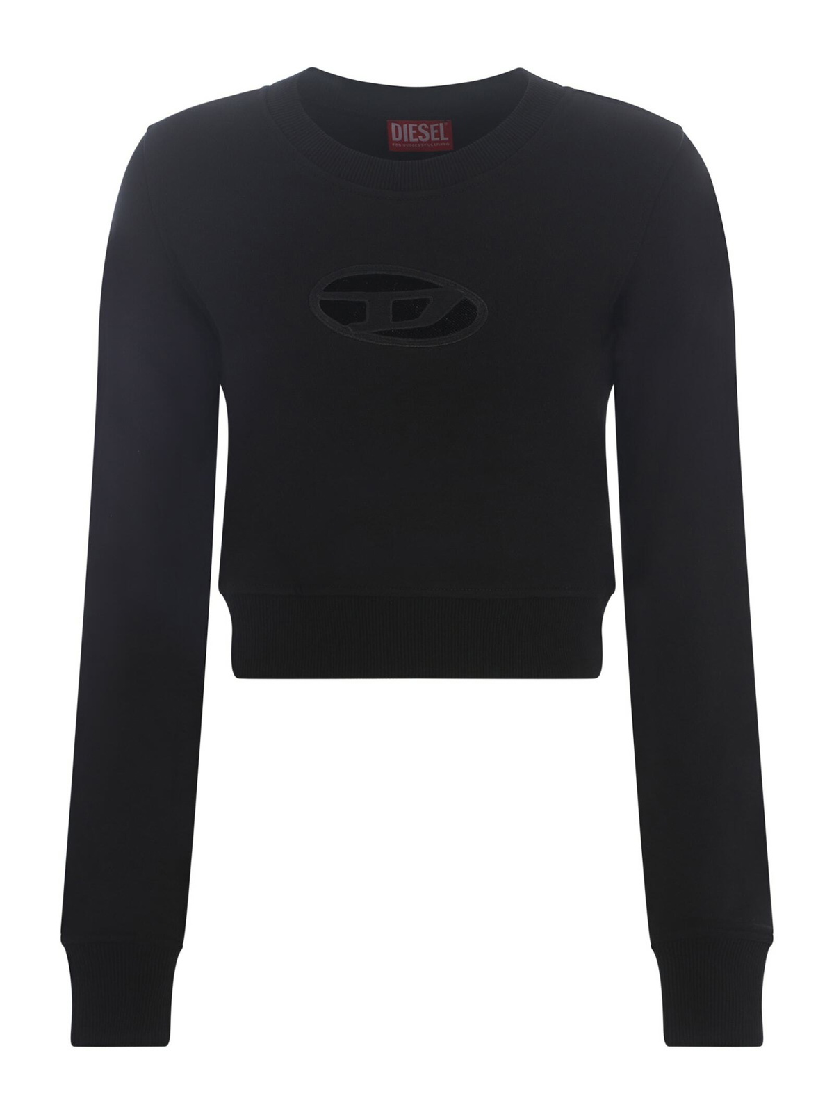 Diesel Cropped sweatshirt with cut-out logo - Sweaters