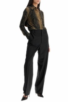 NORMA KAMALI brown python print long sleeve shirt Brown