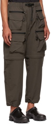 South2 West8 Gray Polyester Cargo Pants