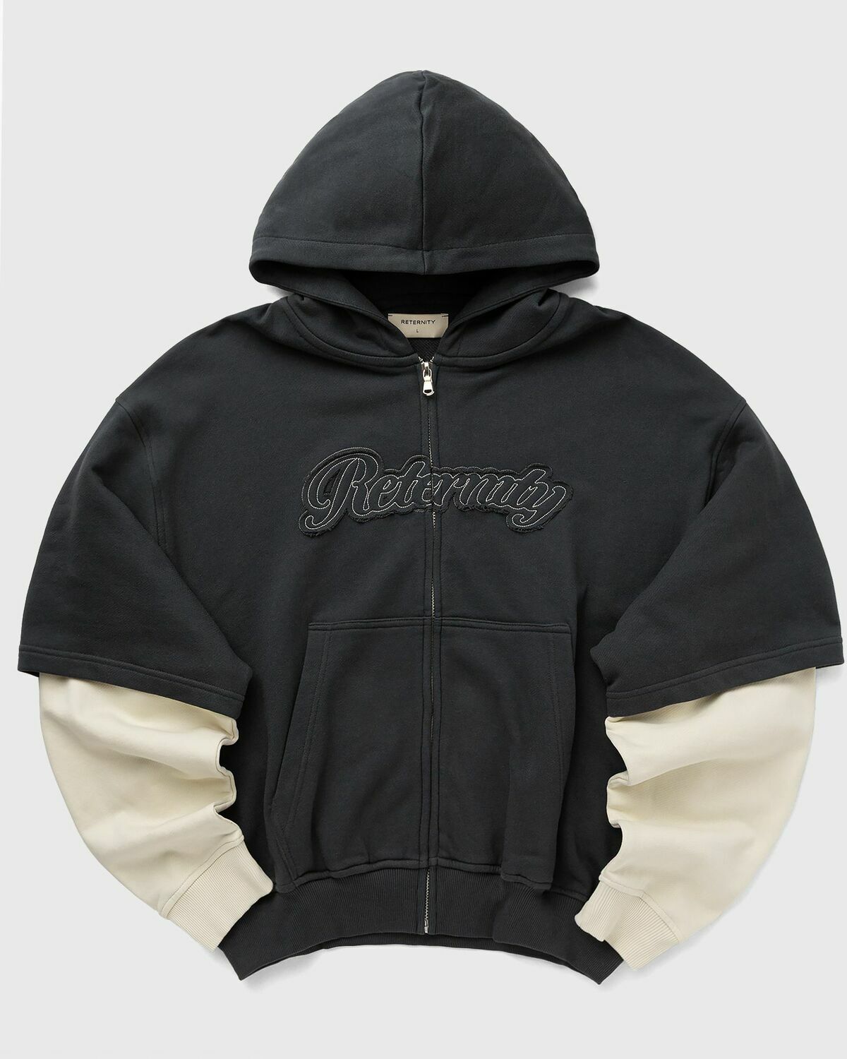 Reternity LAYERED ZIP HOODIE Grey Mens Hoody