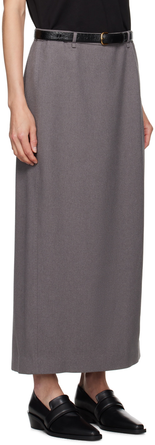 LE17SEPTEMBRE Gray Belted Maxi Skirt