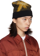 Dries Van Noten Black & Yellow Jacquard Beanie