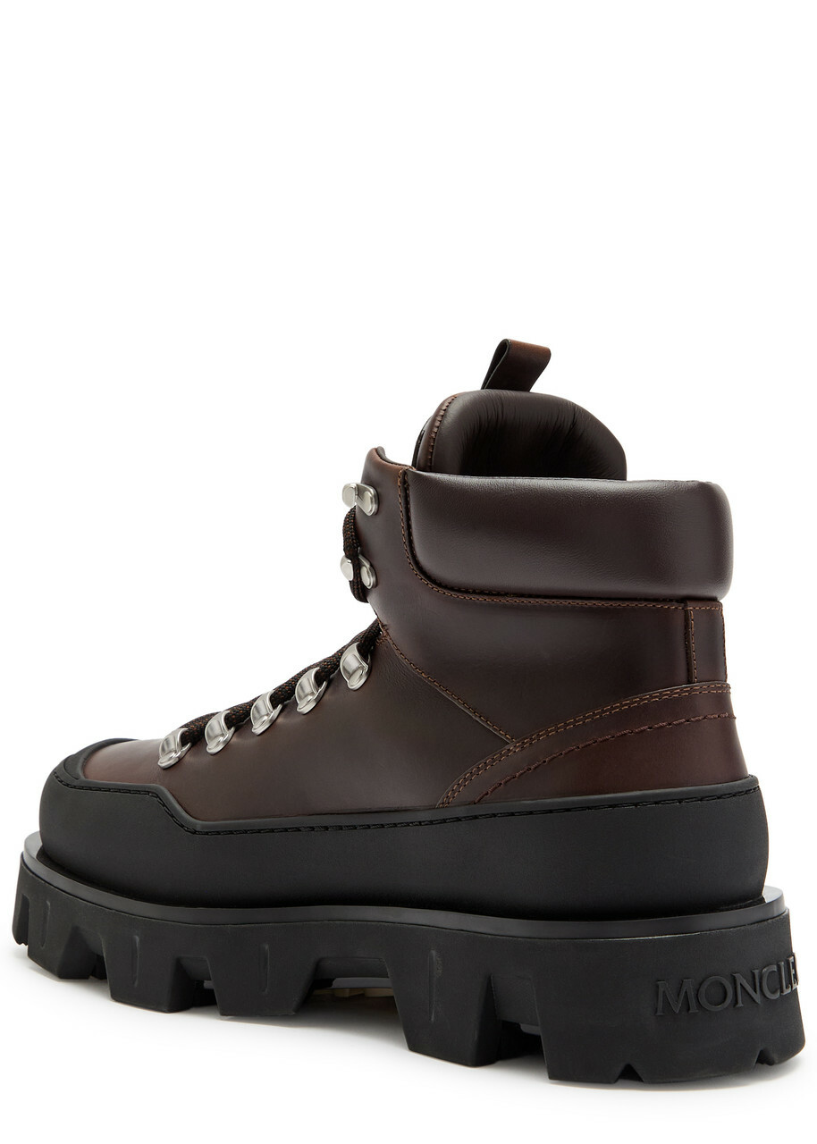 Moncler Grenoble Peak Trek Leather Hiking Boots Brown