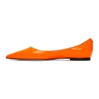 Jimmy Choo Orange Patent Love Ballerina Flats
