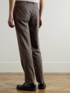 Sunspel - Straight-Leg Textured Wool-Blend Suit Trousers - Brown