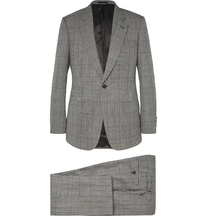 Photo: Kingsman - Grey Slim-Fit Single-Breasted Prince of Wales Checked Suit - Gray