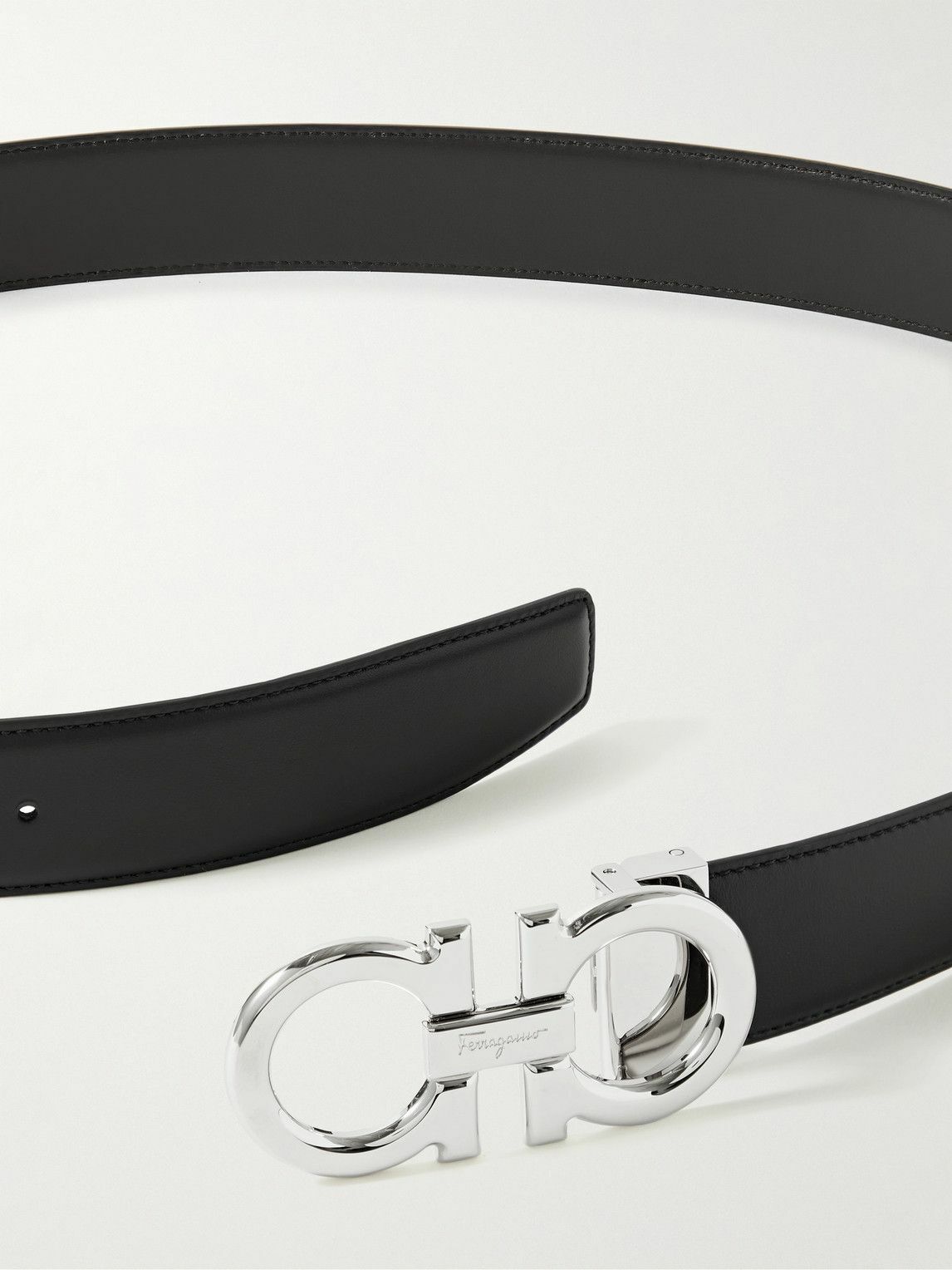 FERRAGAMO - 3.5cm Leather Belt - Black Salvatore Ferragamo