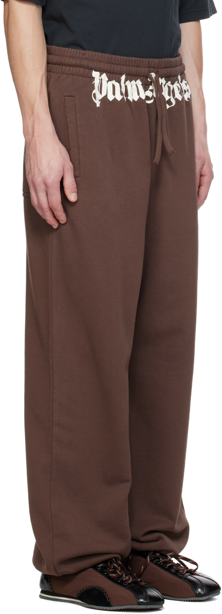 Palm Angels Brown Waist Logo Sweatpants