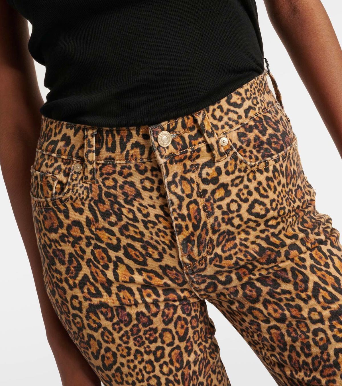 【7 For All Mankind】 Alileopard-プリント high-riseフレアジ 7 For All Mankind Ali leopard-print high-rise flared jeans 7