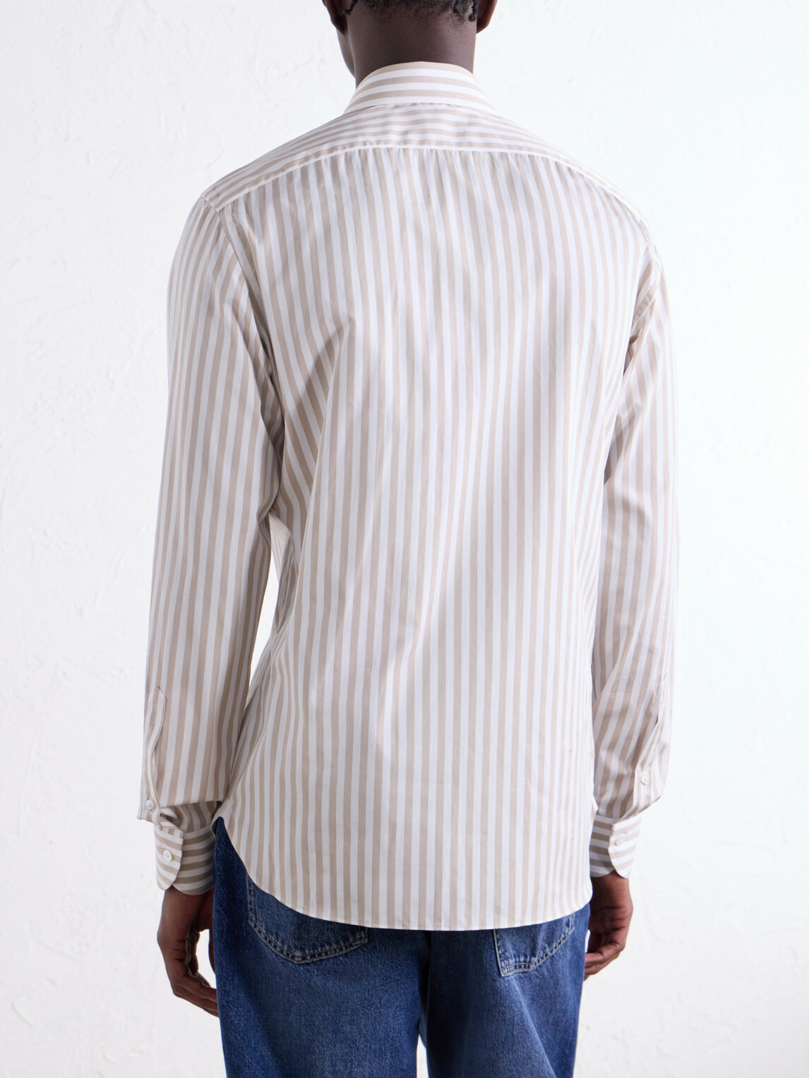 De Petrillo - Striped Cotton-Poplin Shirt - White