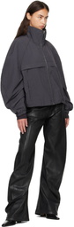 Acne Studios Gray Nylon Logo Jacket