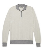 Canali - Slim-Fit Wool Half-Zip Sweater - Neutrals
