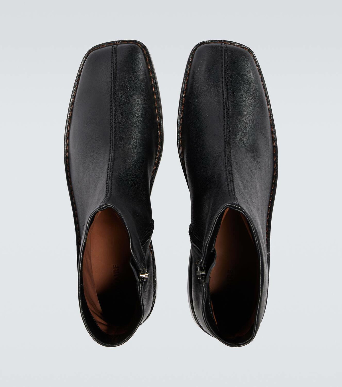 Lemaire Piped leather ankle boots