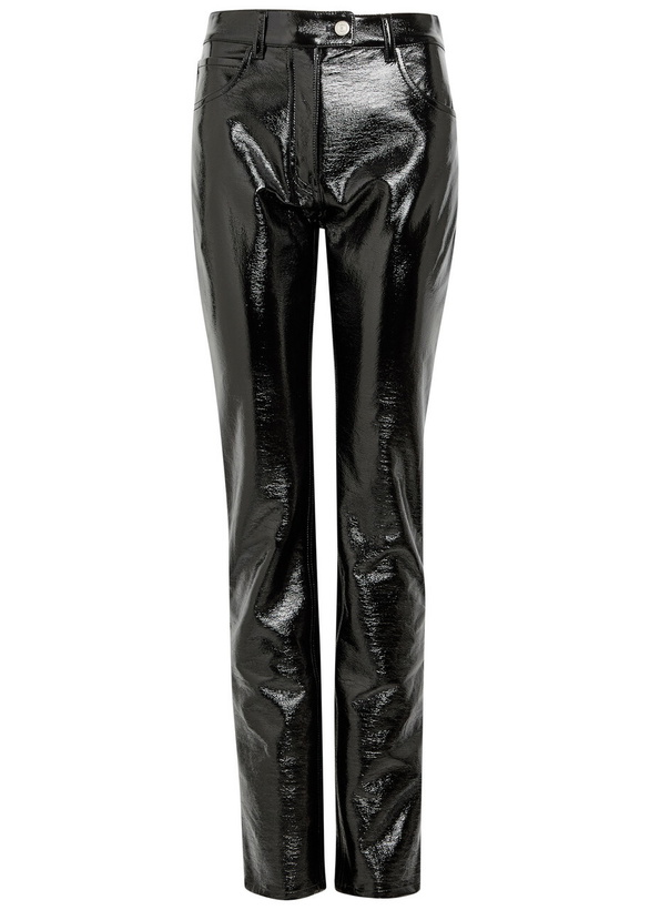 Photo: Courrèges Reedition Crinkled Vinyl Trousers Black