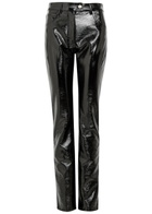 Courrèges Reedition Crinkled Vinyl Trousers Black