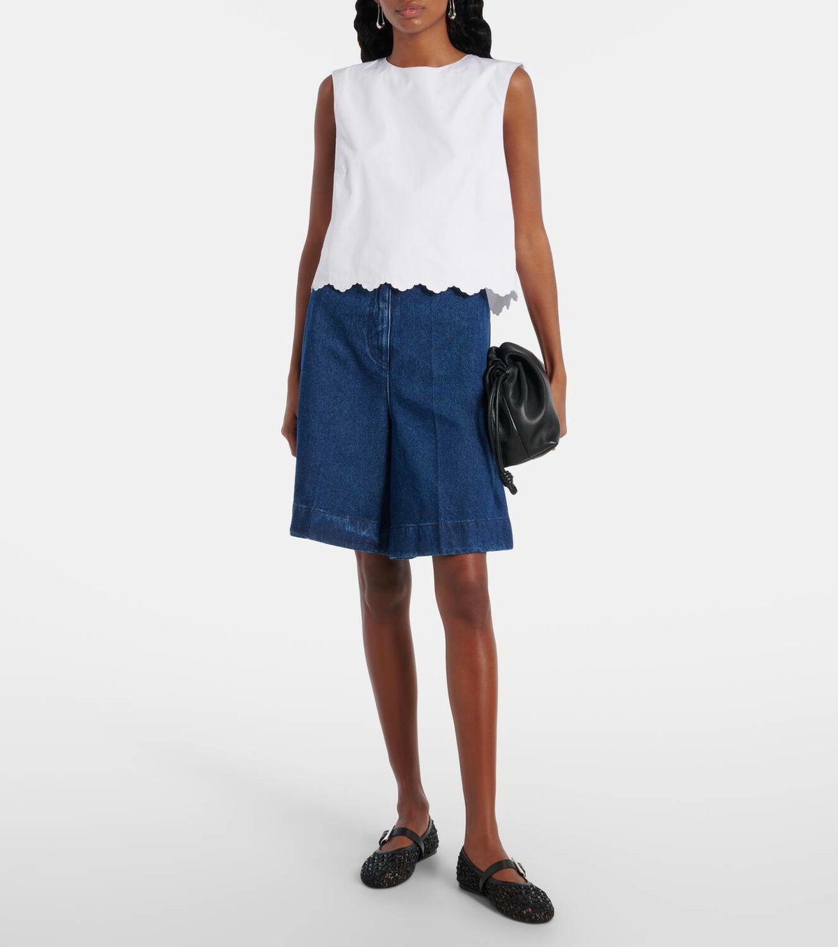 Patou High-rise denim shorts