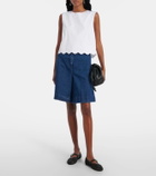 Patou High-rise denim shorts