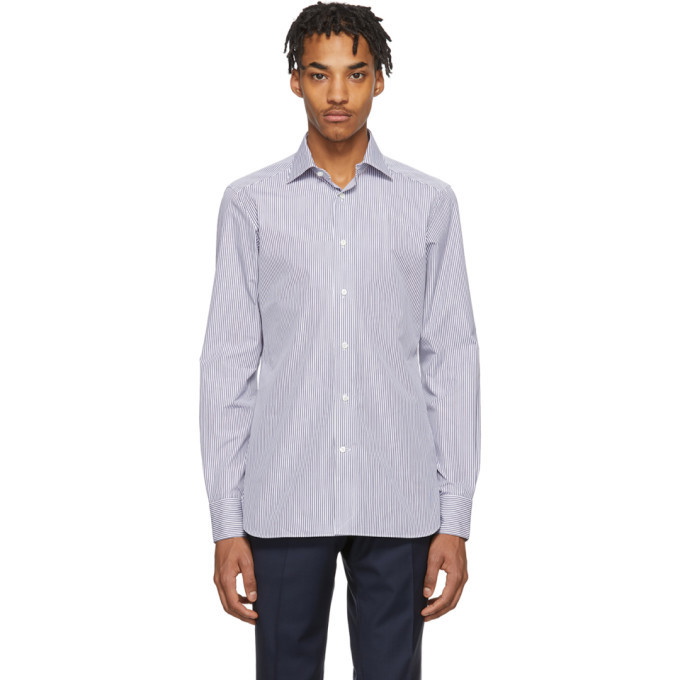 Photo: Ermenegildo Zegna Blue and White Camicia Trofeo Shirt