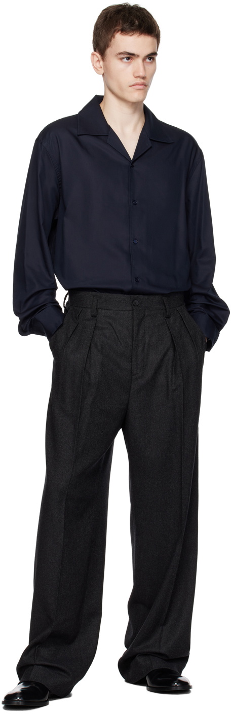 Filippa K Gray Wide-Leg Trousers