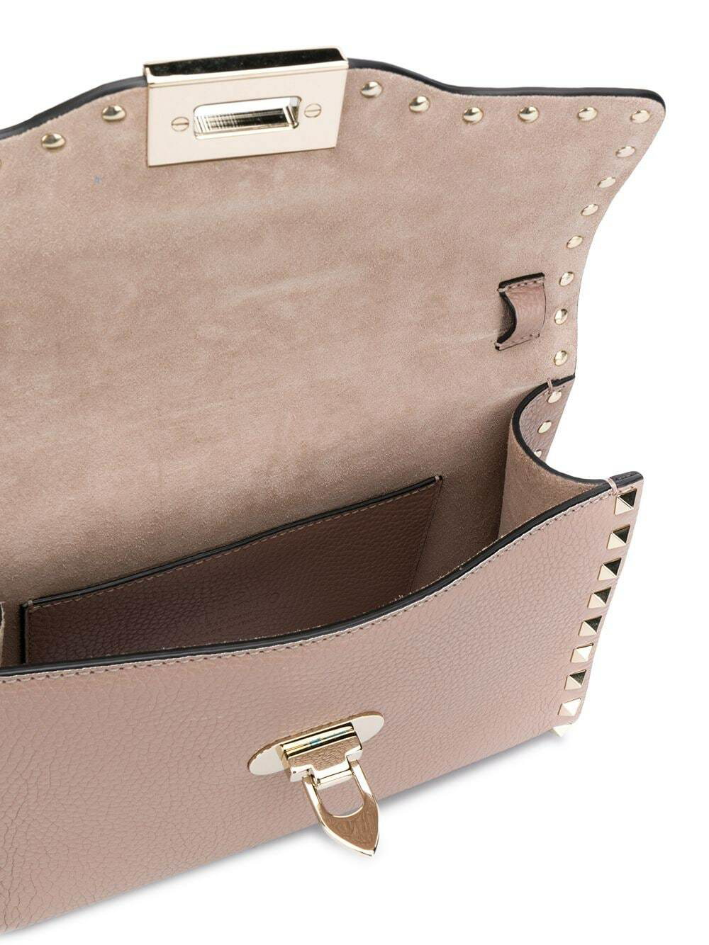 VALENTINO GARAVANI: Rockstud bag in textured leather - Pink