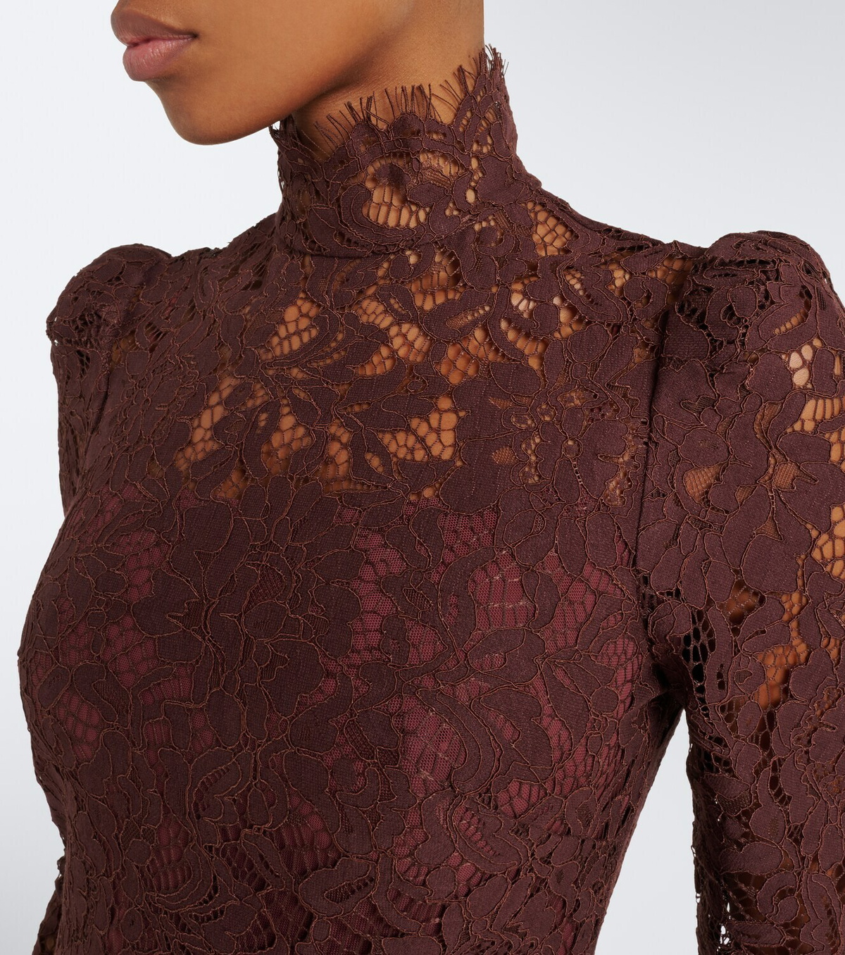 De La Vali Bodita draped cotton-blend lace gown