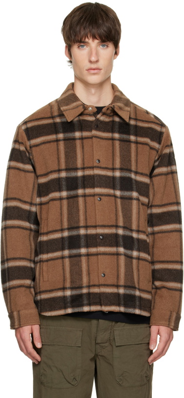 Photo: Moncler Brown Flannel Lined Overshirt
