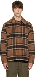 Moncler Brown Flannel Lined Overshirt