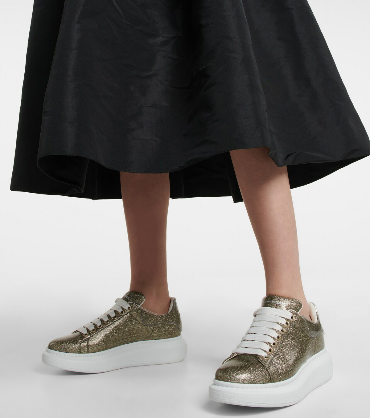 metallic alexander mcqueen sneakers
