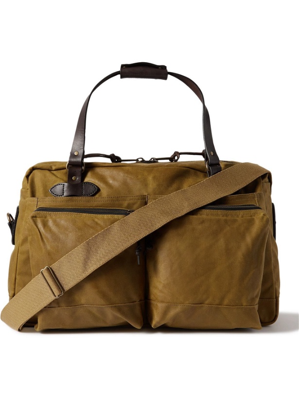 Photo: FILSON - 48-Hour Leather-Trimmed Tin Cloth Duffle Bag