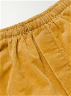 Gallery Dept. - Straight-Leg Logo-Embroidered Cotton-Corduroy Shorts - Orange