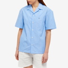 Hommegirls Women's Short Sleeve Pocket Shirt in Blue/White Stripe