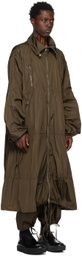 Jean Paul Gaultier Khaki Gathered Coat