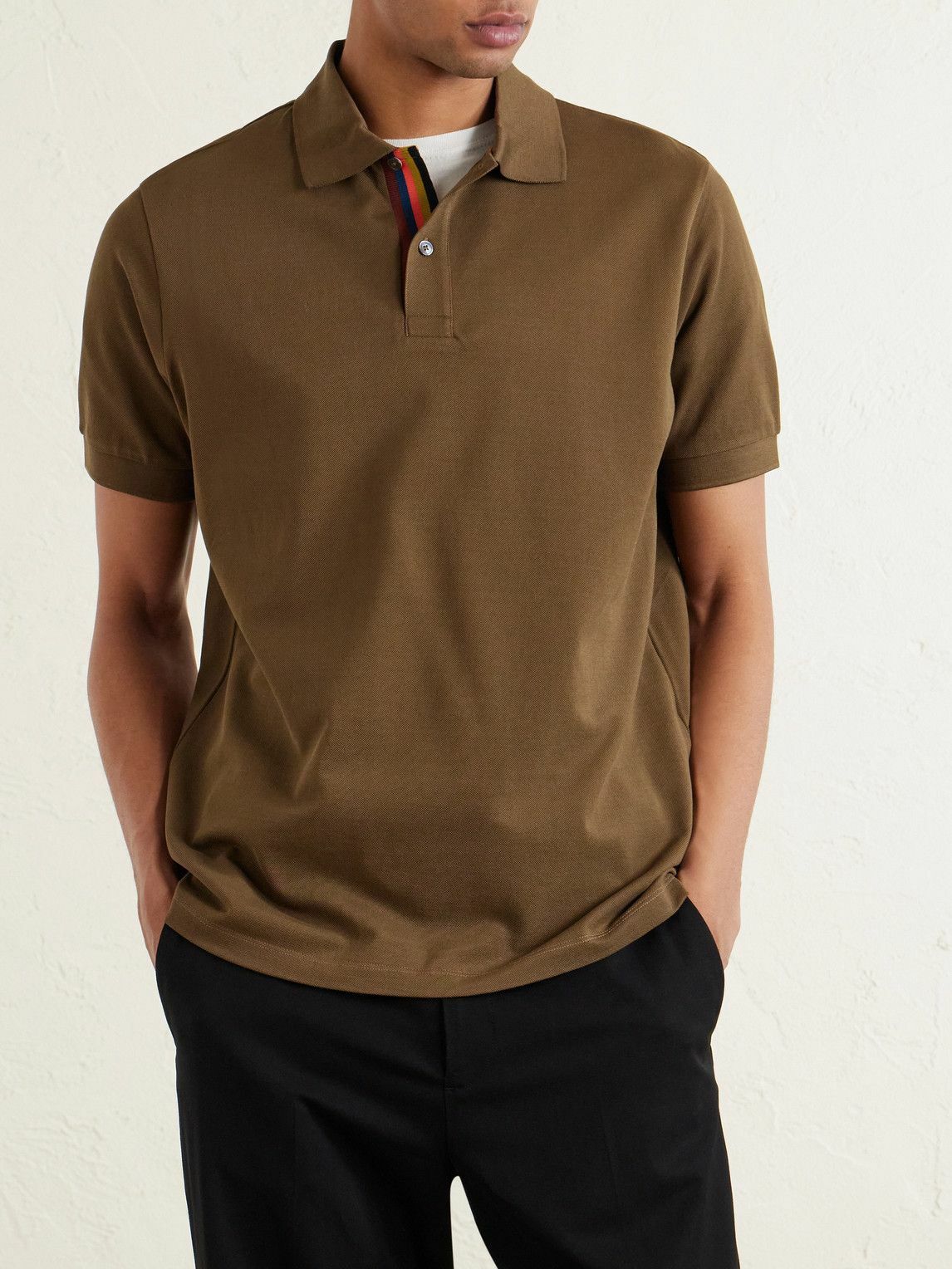 Paul Smith - Cotton-Piqué Polo Shirt - Brown