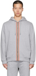 Burberry Grey icon Stripe Zip Hoodie