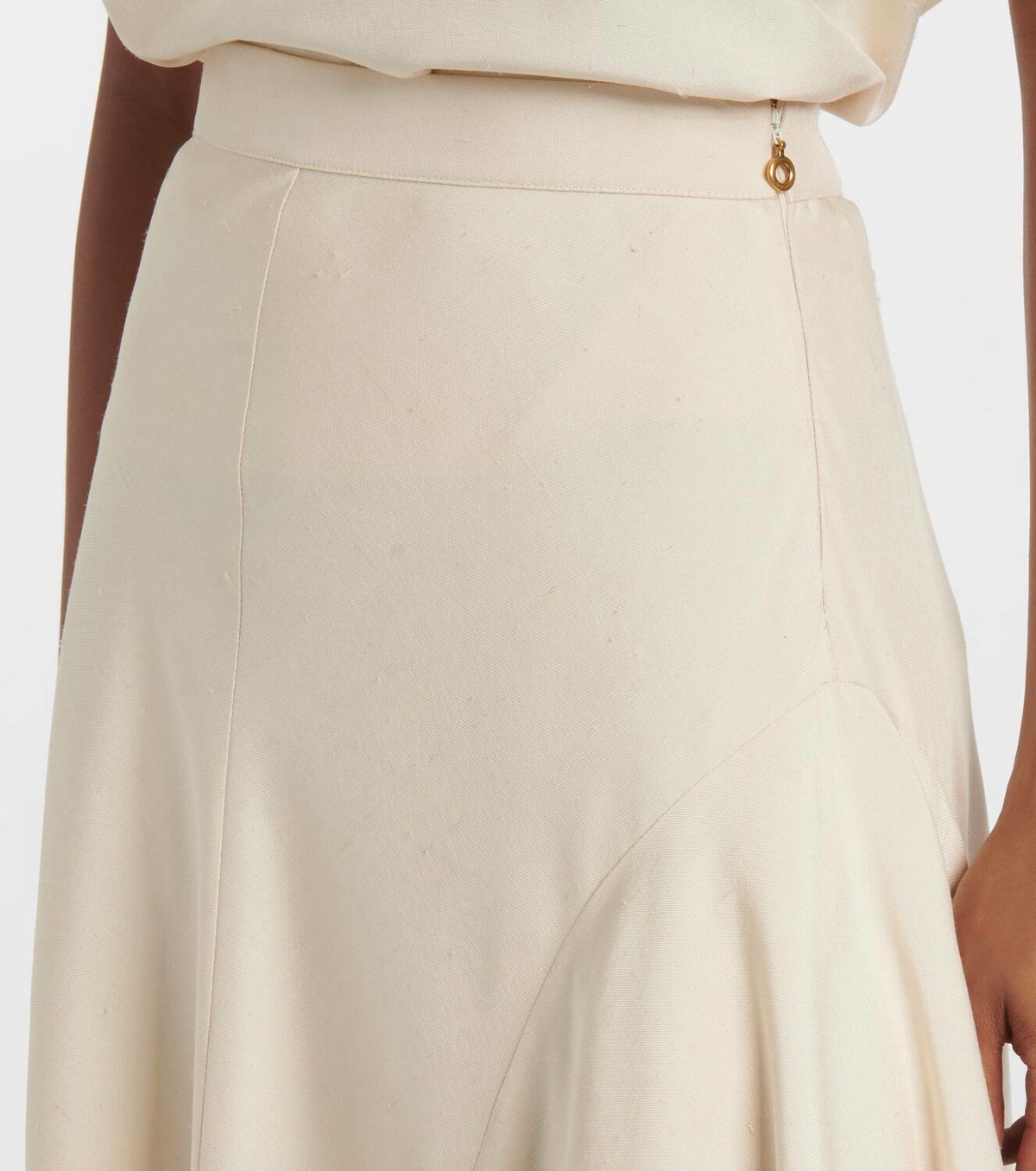 Loro Piana Giustina high-rise silk midi skirt