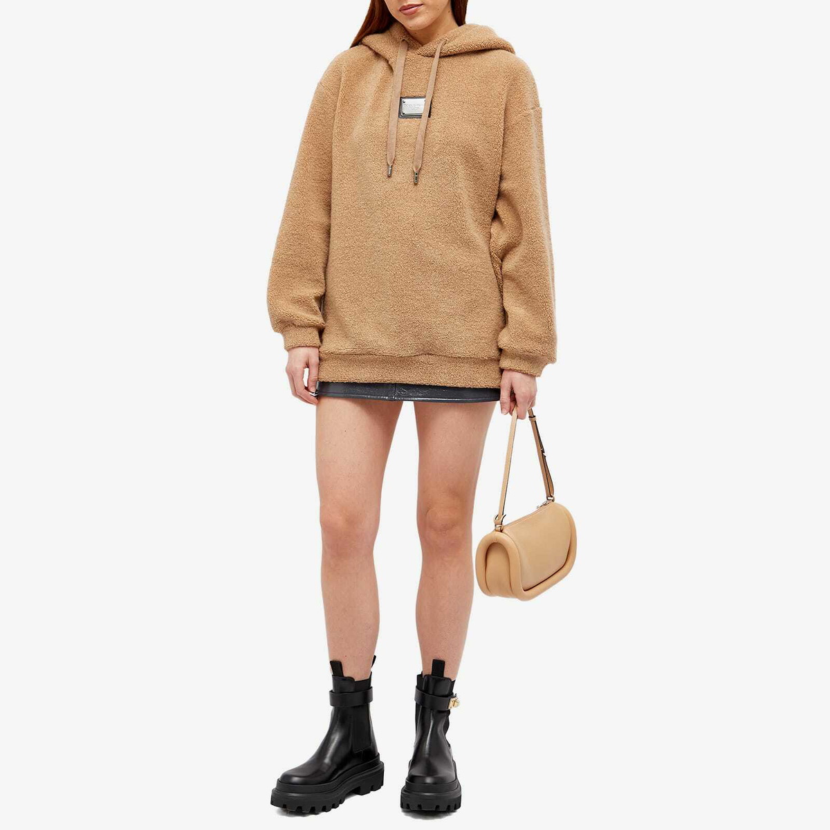 Women Brown Fleece Oversized Hoodie