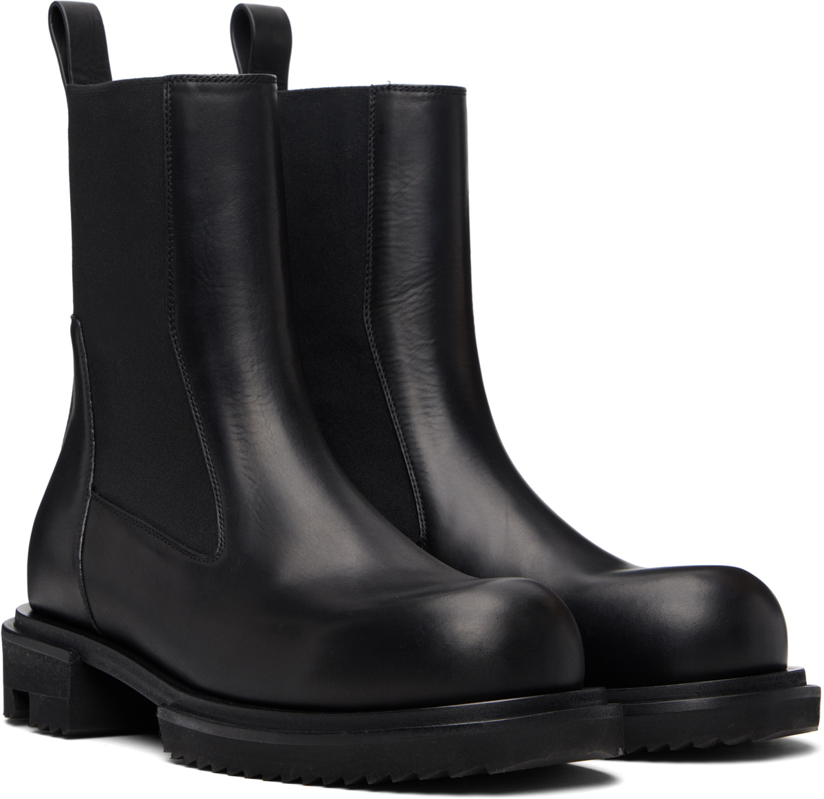 Rick Owens Black Temple Beatle Gabe Chelsea Boots