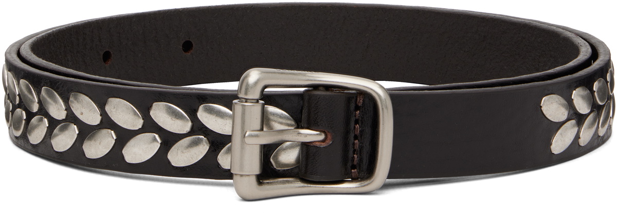 LEMAIRE Brown Almond Stud 20 belt Lemaire
