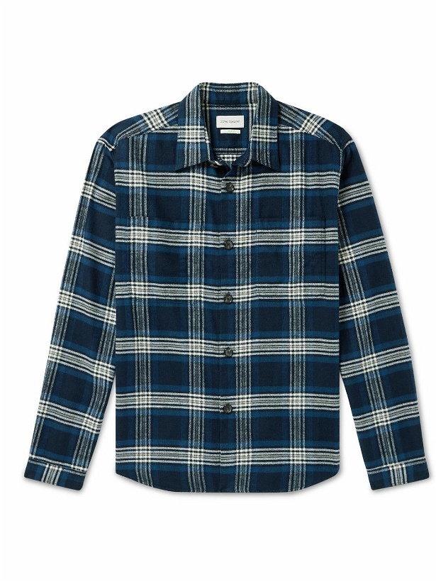 Photo: Oliver Spencer - Treviscoe Checked Organic Cotton-Flannel Shirt - Blue
