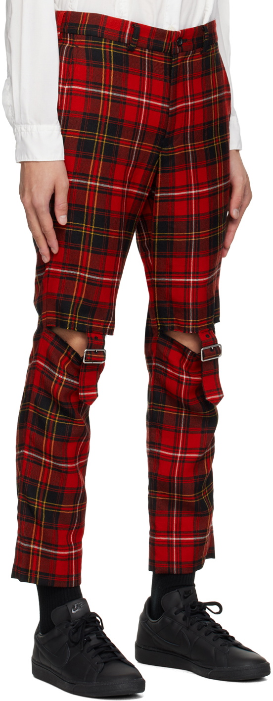 Black Comme des Garçons Red & Black Check Trousers