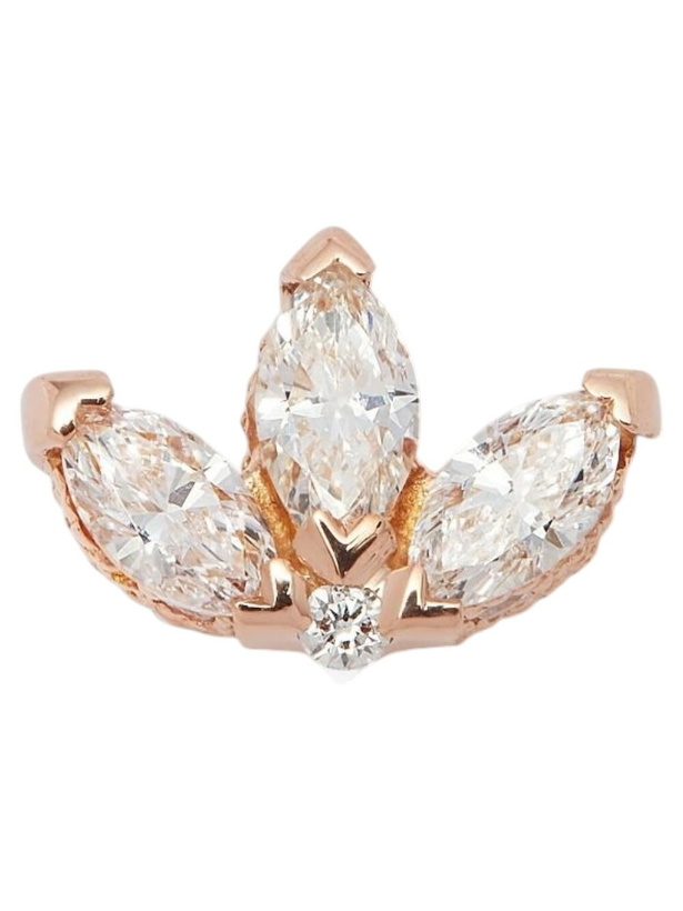 Photo: MARIA TASH 18K Rose Gold Lotus Diamond Earring