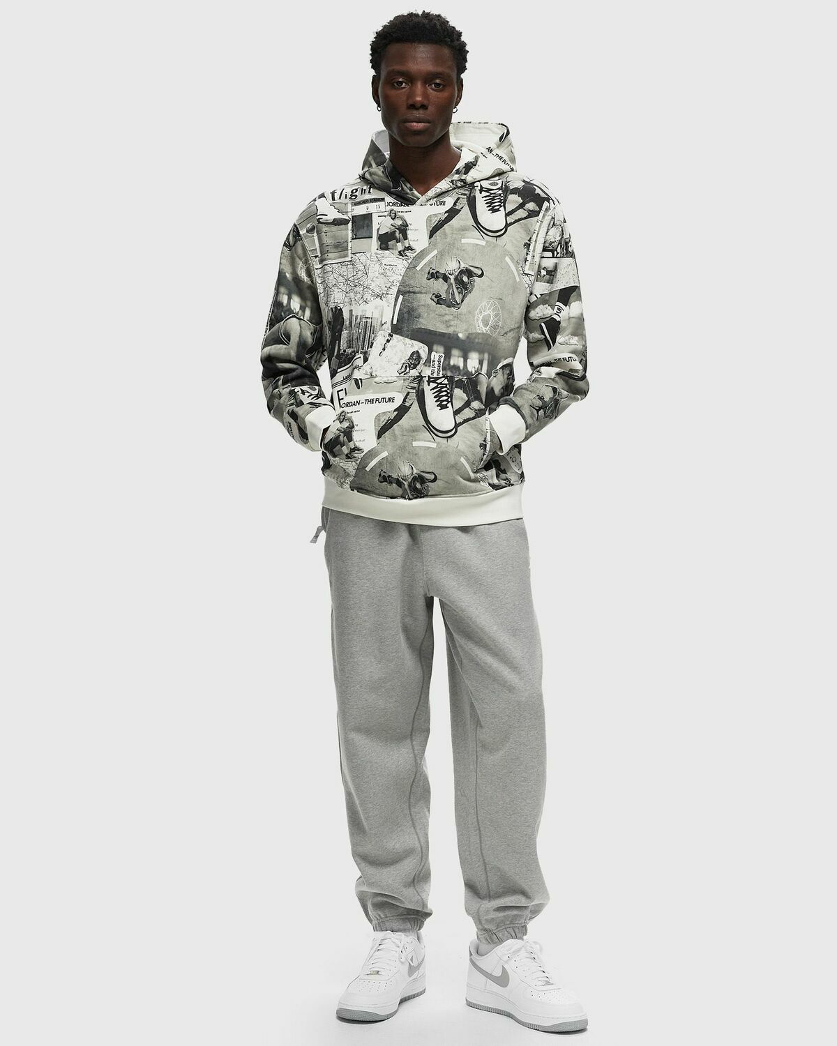 Jordan Brooklyn Fleece Printed Pullover Hoodie Black/White