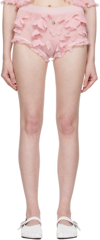 Photo: Coperni Pink Knitted Butterfly Shorts