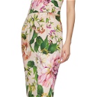 Dolce and Gabbana Pink Crepe Floral Skirt