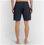 Saturdays NYC - Wide-Leg Long-Length Logo-Print Swim Shorts - Navy