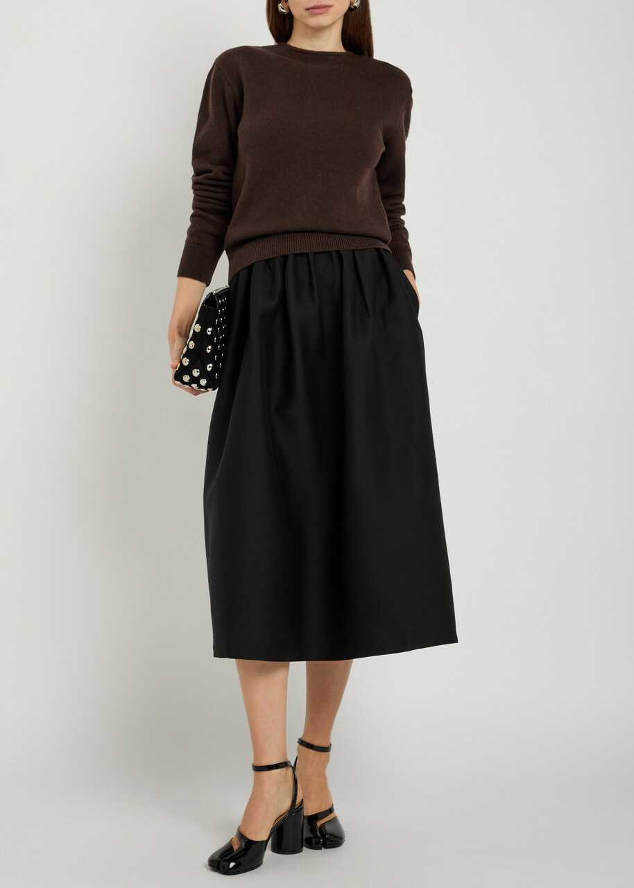 Lemaire Reversible Buttoned Wool and Cashmere-blend Jumper Dark Brown