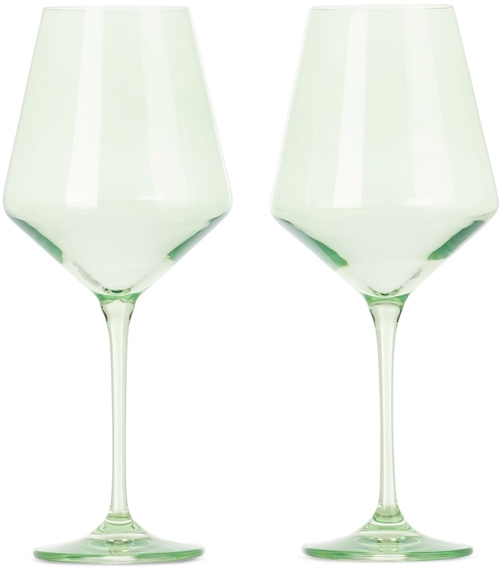 Photo: Estelle Colored Glass Two-Pack Green Wine Glasses, 16.5 oz