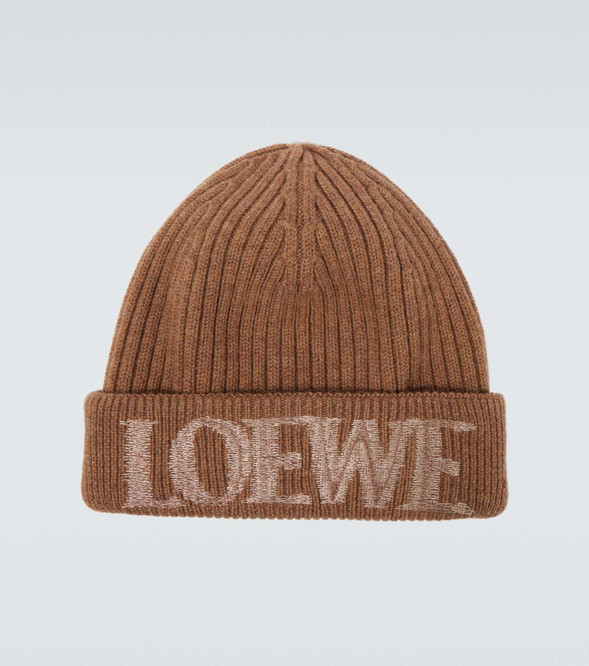 Loewe Logo ribbed-knit wool-blend beanie