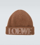 Loewe Logo ribbed-knit wool-blend beanie